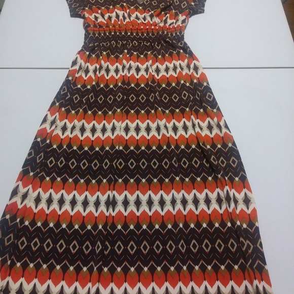 Brown and Orange Maxi Dress - Picture 5 of 5